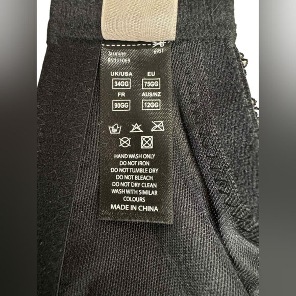 Panache NWT Jasmine Balconnet Bra Black Lace Size 34GG - Picture 6 of 6